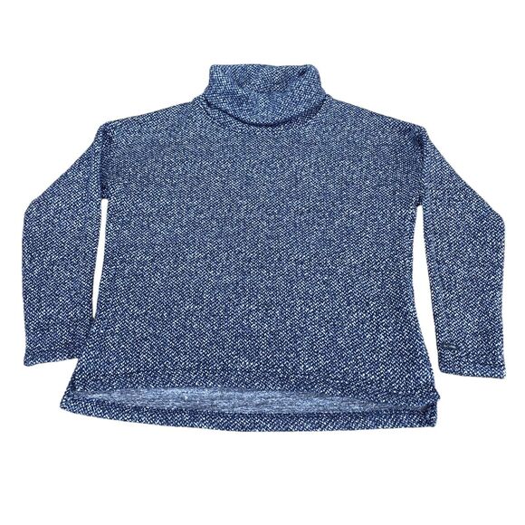 Columbia Sweater Womens XL Blue Knit Polyester Long Sleeve High Low Turtleneck - Picture 7 of 10